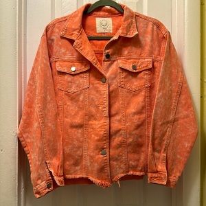 Fantastic Fawn orange , oversized jeans jacket